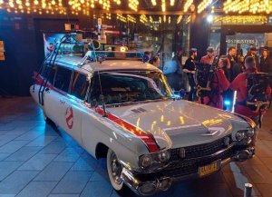 Ecto 1 from the movie Ghost Busters